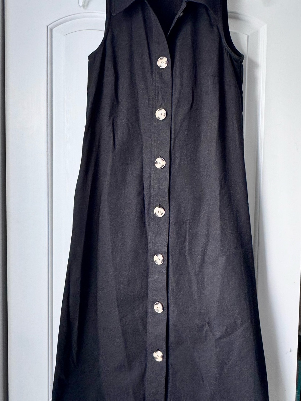 Tuckernuck Black Collared Button-Front Dress